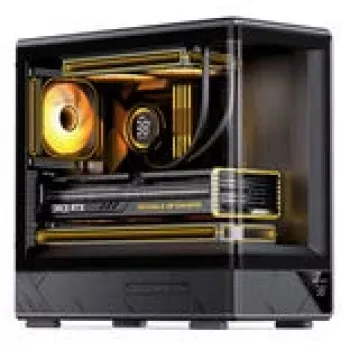Datora korpuss Jonsbo D200 midi-tower mATX rūdīta stikla mini temperatūras displejs melns