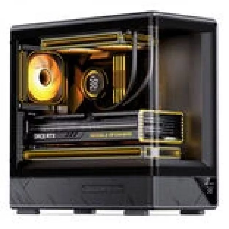 Datora korpuss Jonsbo D200 midi-tower mATX rūdīta stikla mini temperatūras displejs melns