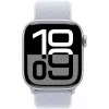 Apple Watch Series 10 Aluminum Case GPS + Cellular 42mm Sudraba Sport Loop Zils cloud