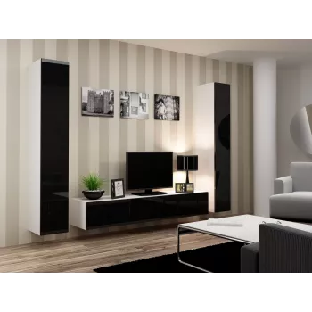 Cama slēgts Skapis VIGO '180' 180/40/30 balts/melns glancēts