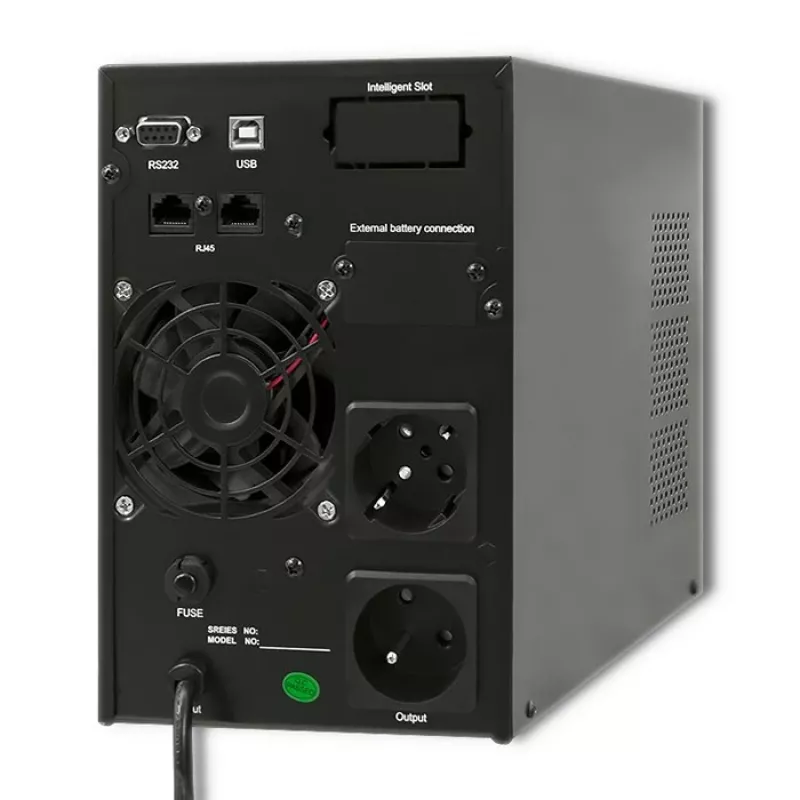 Qoltec 53042 nepārtrauktās barošanas avots (UPS) Dubultās pārveidošanas (Online) 1 kVA 800 W 2 maiņstrāvas kontaktligzdas