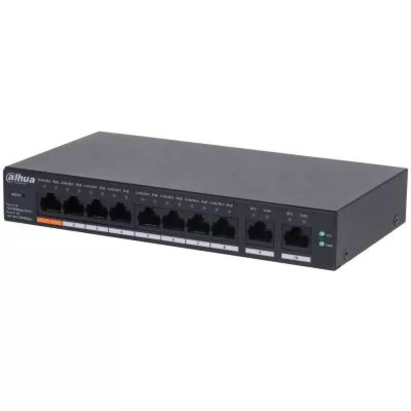 Dahua Technology DH-CS4010-8ET-60 tīkla komutators pārvaldāms L2 Fast Ethernet (10/100) Power over Ethernet (PoE) melns