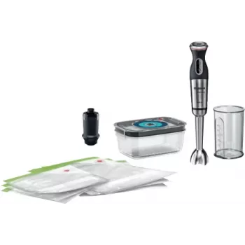 Bosch MS8CM61V1 blenderis Iegremdējamais blenderis 1000 W Melns, Nerūsējošais tērauds, Caurspīdīgs
