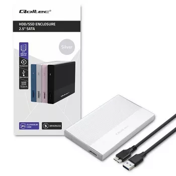 Ārējais korpuss 2,5 collu SATA SSD/HDD QOLTEC 52278 USB 3.0, atbalsta līdz 2 TB