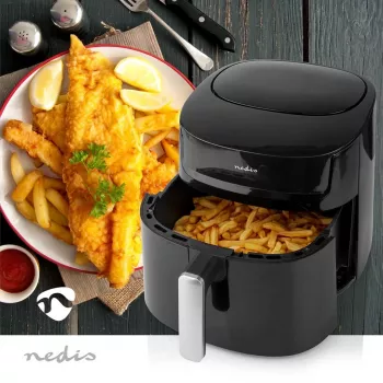 Nedis KAAF170BK fritieris Viena 7,2 L Atsevišķi stāvošs 1800 W Karstā gaisa fritieris Melns
