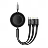 USB kabelis Baseus CAMJ010201 1,1 m USB 3.2 Gen 1 USB-C Mikro USB-A Lightning melns