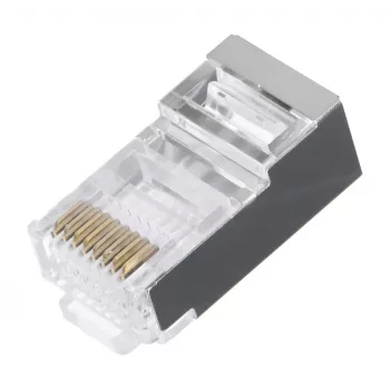 LANBERG RJ-45 vadu savienotājs PLS-5000EZ, Cat5e, F/UTP (FTP), pelēks, 100 gab.