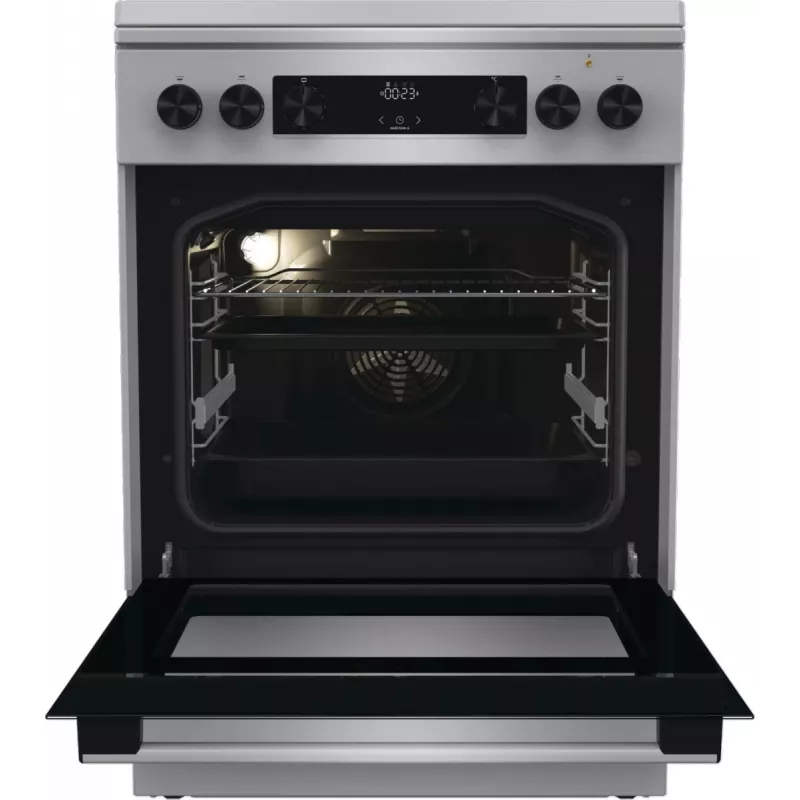 Gorenje GKS6C71XF brīvi stāvoša plīts ar cepeškrāsni sudraba krāsā