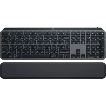 Bezvadu pilna izmēra tastatūra Logitech Master MX Keys S — Graphite, Bluetooth & 2.4 GHz (Nano), USB-C uzlādējama, fona apgaismojums, QWERTY US International