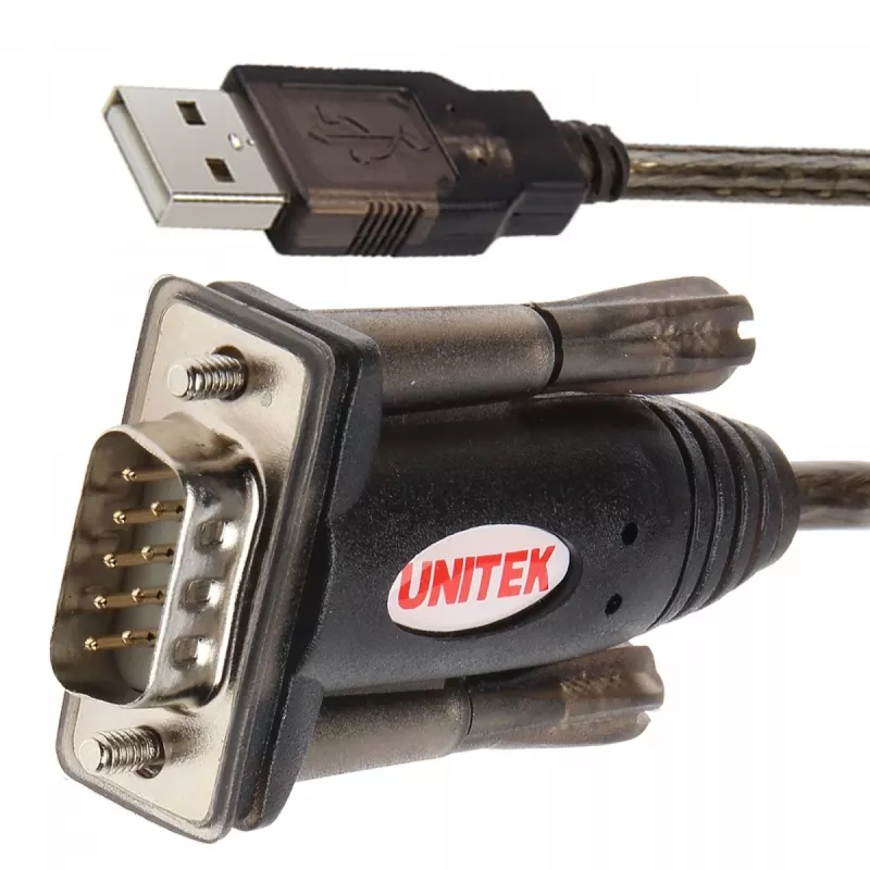 UNITEK Y-105 seriālais kabelis Melns 1.5 m USB Type-A DB-9