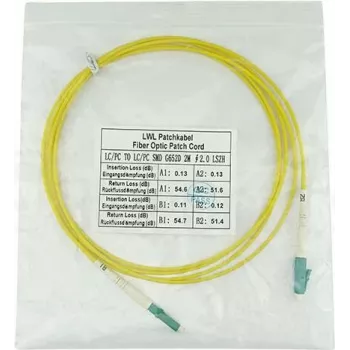 Optiskās šķiedras komutācijas kabelis BlueOptics SFP2121BU0.5MM 0,5 m LC, vienmoda G.657.A1, dzeltens apvalks