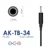 Akyga AK-TB-34 universālais barošanas adapteris, 5 V, 2 A, 10 W, 3,5 x 1,35 mm, 1,5 m