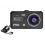 Dashcam TRACER 4TS Full HD divkanālu videoreģistrators, 2 MP galvenā, 0,4 MP salona, 140°/60° leņķi, 4 collu IPS Displejs, 150 mAh Baterija, alumīnija korpuss, palīgsistēma stāvēšanai
