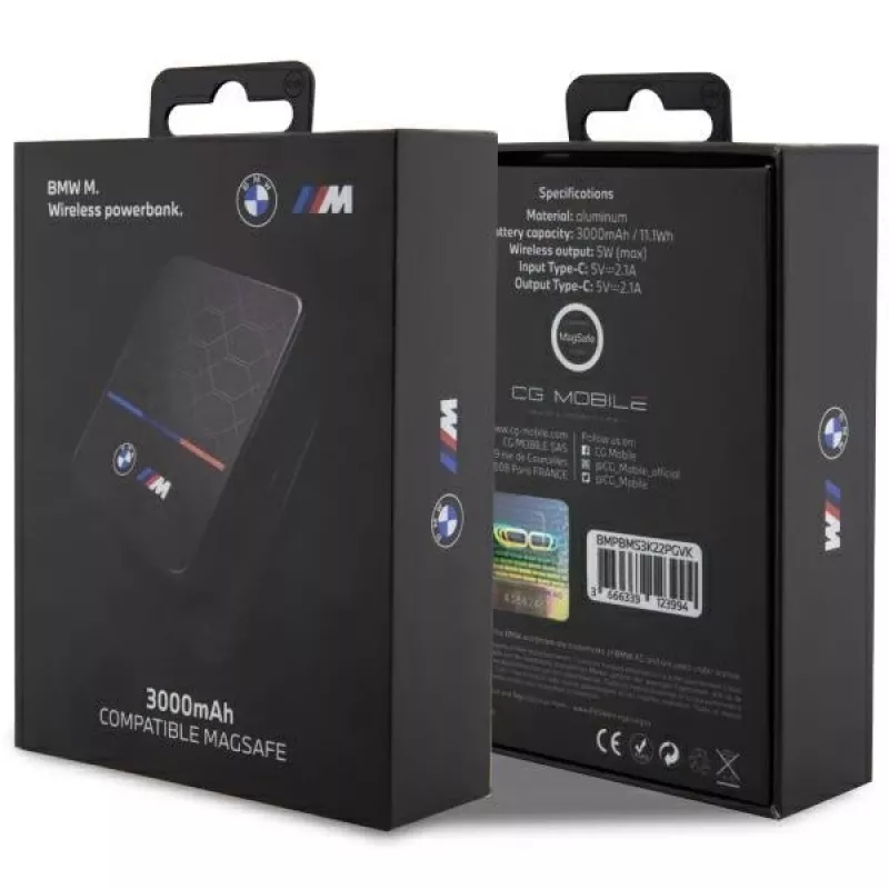 Pārnēsājams akumulators BMW ārējais akumulators induktīvs BMPBMS3K22PGVK5W 3000mAh