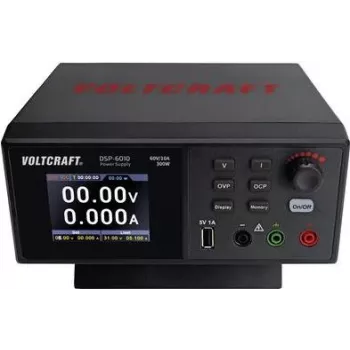 VOLTCRAFT DSP-6010 laboratorijas barošanas avots, regulējams 0–60 V, 0–10 A, 300 W, USB Slave funkcija, izeju skaits 1 x (VC-12230435)