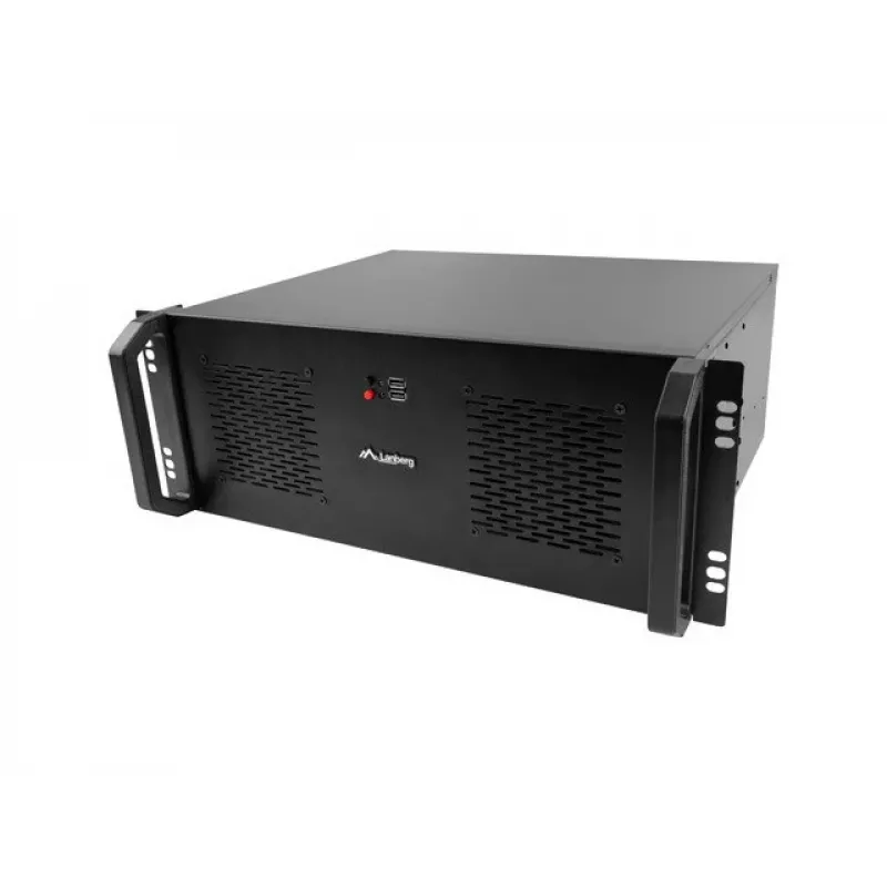Plauktā montējams korpuss LANBERG SC01-3504-10B, 1x 3,5 collu + 1x 2,5 collu nodalījums, 7 paplašināšanas sloti, 2x 120mm priekšējie ventilatori, USB2.0