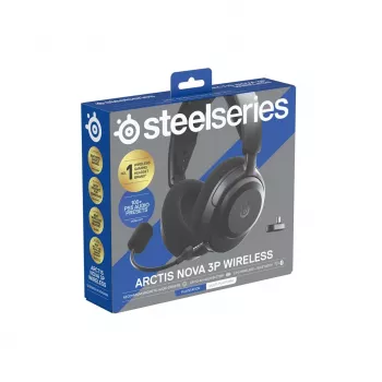 Austiņas STEELSERIES Arctis Nova 3P Wireless Bluetooth Circumaural Head-band, 20–22000 Hz, 260 g, Melnas