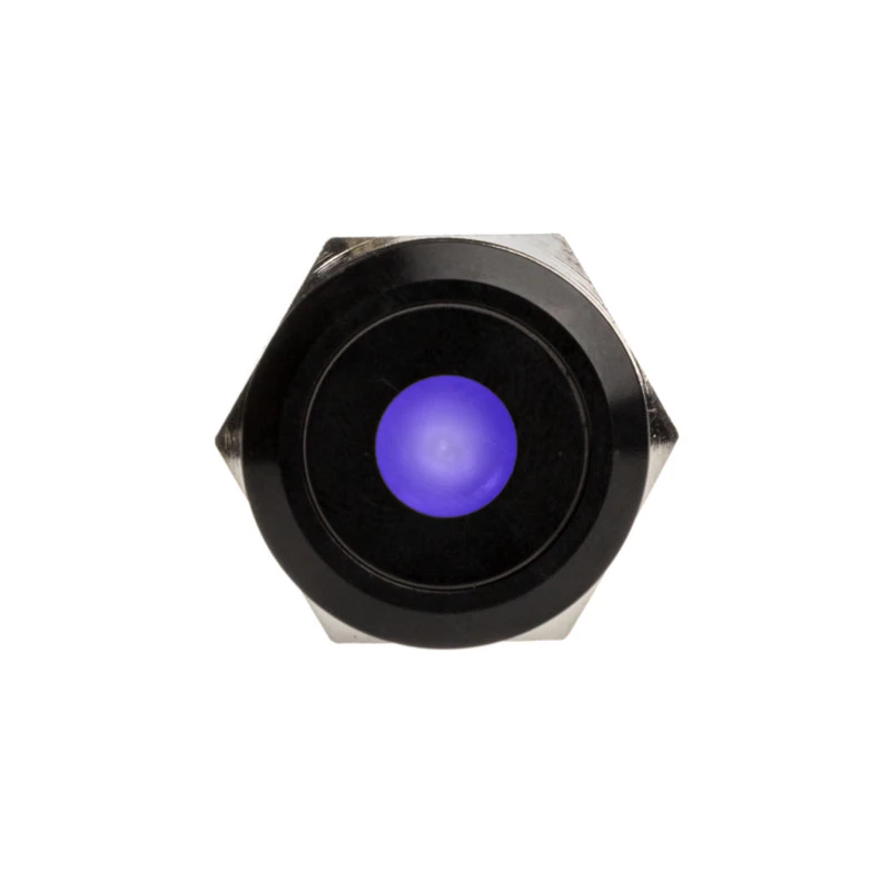 DimasTech Vandalizācijas izturīgs slēdzis/poga 19mm Melnsline Dot RGB PD218