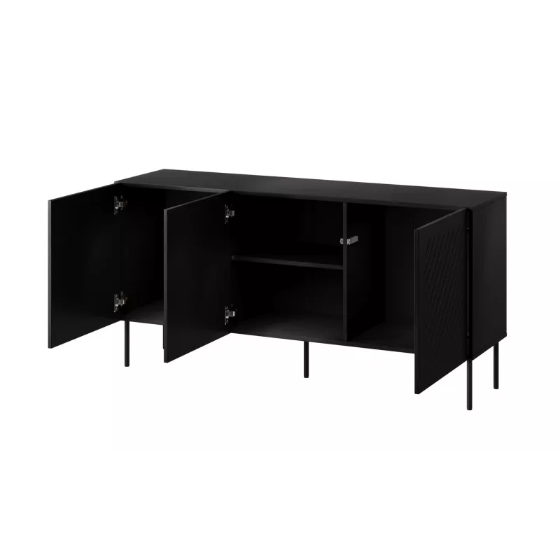 SIENA kumode 150.5x40x75 matēts melns