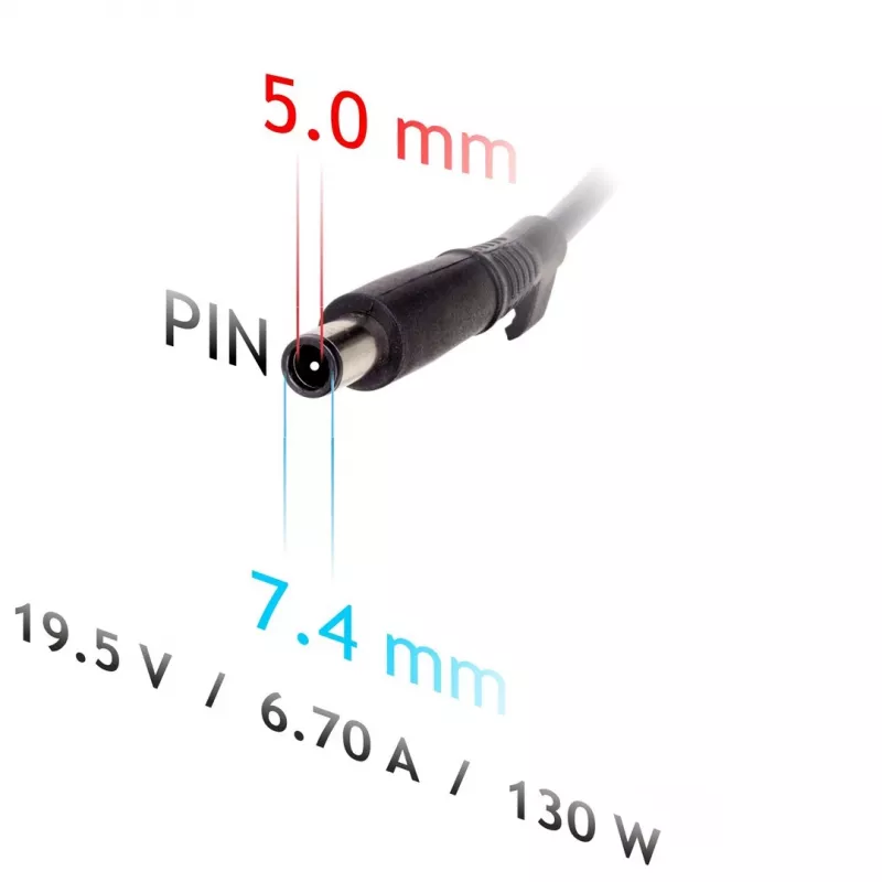 Barošanas adapteris Akyga AK-ND-57 klēpjdatoriem 19,5 V 130 W 6,7 A, ieeja 100–250 V, iekštelpām, melns
