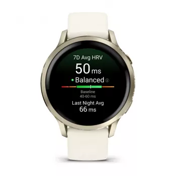 Viedpulkstenis GARMIN Venu 4, 41 mm zelta korpuss, 1,2 collu AMOLED 390×390, GPS, Wi‑Fi, 5 ATM, 10 dienu akumulators
