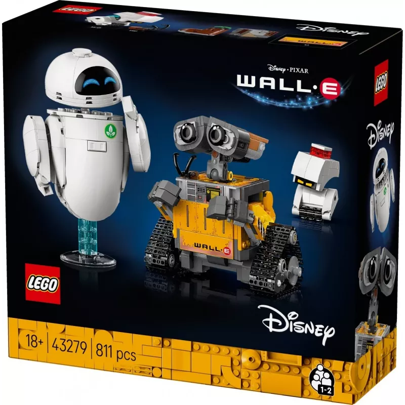 LEGO konstruktors Disney Pixar WALL·E un EVE 43279 — 811 gab., 130 mm augstums, 18+