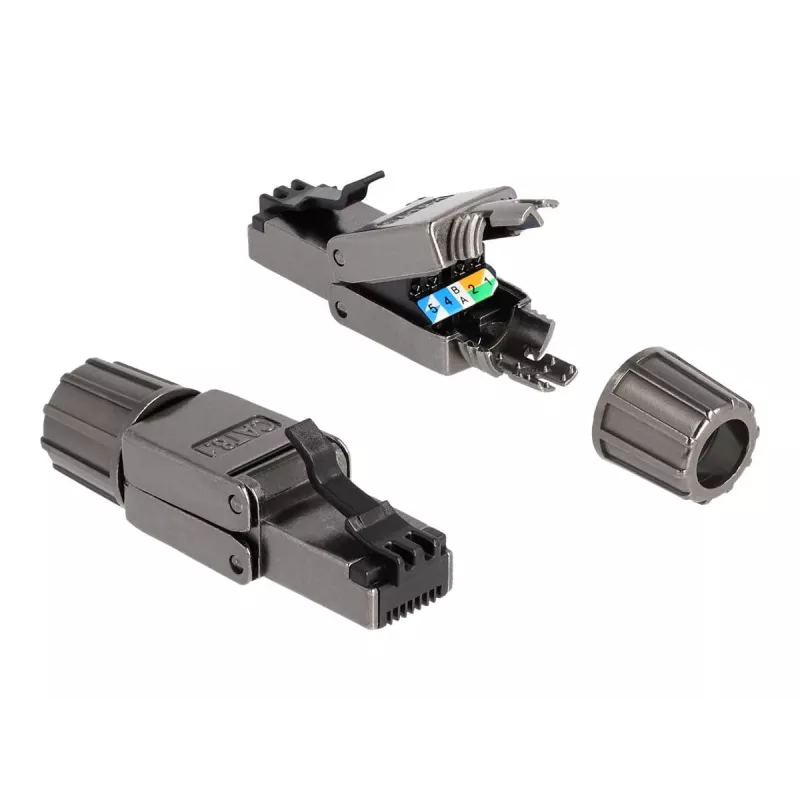 Tīkla kabelis DeLOCK RJ45 spraudnis Cat.8.1 STP bez instrumentiem Melns