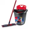 Grīdas mops VILEDA Ultramax BOX 177453 ar atkārtoti uzpildāmu mikrošķiedras galvu, izspiešanas spaini, 3 mazgājamām salvetēm, melns