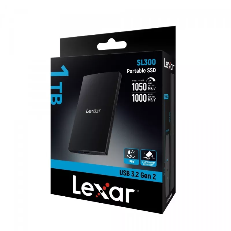 Ārējais cietvielu disks Lexar 1 TB USB Type-C 3.2 Gen 2 LSL300001T-RNBNG