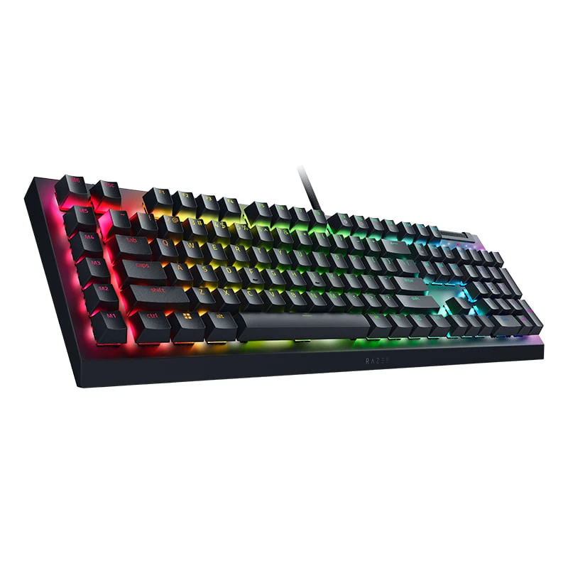 Razer BlackWidow V4 X mehāniskā spēļu tastatūra, Yellow Switch, ASV izkārtojums, vadu, melna