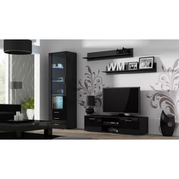 Cama TV statīvs SOHO 140 melns/melns glancēts