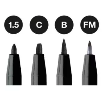 Faber-Castell Pitt Artist Pen FC-167153, melna, 4 gab.