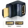 HDMI savienotājs DeLOCK 65072 HDMI spraudnis uz HDMI ligzdu 90° uz augšu