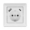 DeLOCK 11489 kontaktligzda CEE 7/3 + USB balta 250V 16A
