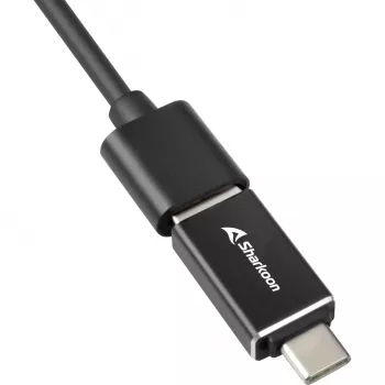 Sharkoon Saskarnes centrmezgls USB 3.2 Gen 1 (3.1 Gen 1) Type-C 5000 Mbit/s Melns
