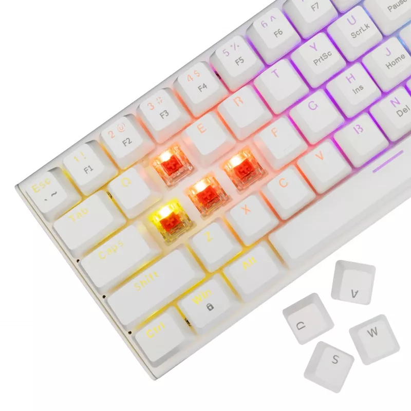 Mehāniskā tastatūra White Shark Wakizashi-2 US Red Switch, Tenkeyless/US izkārtojums, Balta