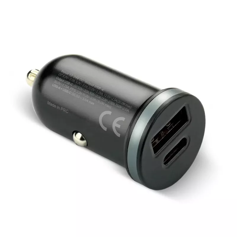 Automašīnas lādētājs everActive CC-30Q QC3.0 35W — 1x USB-A, 1x USB-C, ātrā uzlāde