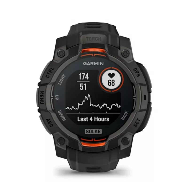 Garmin Instinct® 3 – 45 mm, Saules pulkstenis Melns