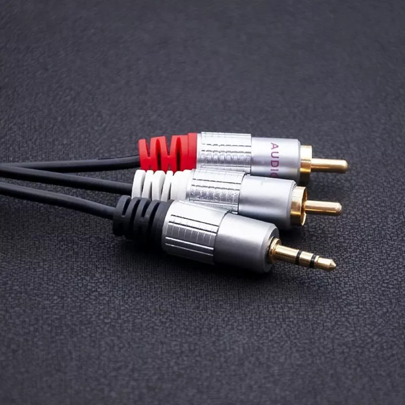 Audio kabelis Qoltec 52339 1m 2xRCA 3.5mm Melns