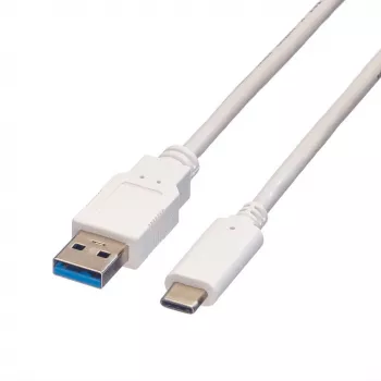VALUE - USB kabelis - USB 3.0 (V) uz USB Type C (V) - 5 V - 900 mA - 1 m - Balts (11.99.9011)