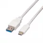 VALUE - USB kabelis - USB 3.0 (V) uz USB Type C (V) - 5 V - 900 mA - 1 m - Balts (11.99.9011)