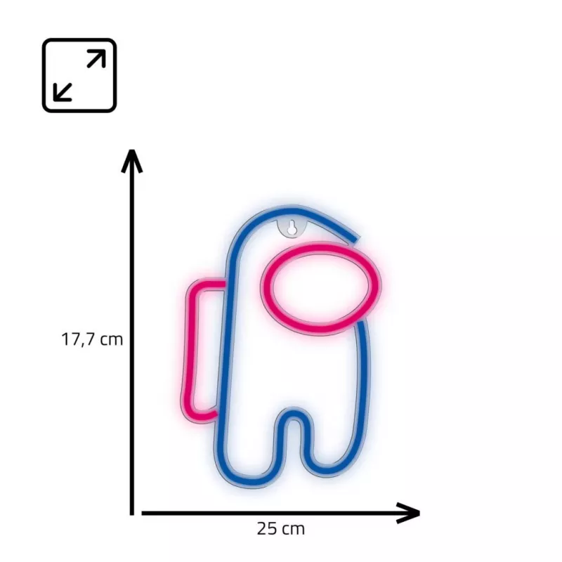 Dekoratīvā neonstila LED gaisma MANTA SNL27BLT Style Neon Lights ASTRONAUT, pievienojama elektrotīklam galda/sienas LED akcentam
