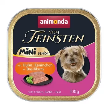 ANIMONDA Vom Feinsten Mini Senior ar vistu, trusi + baziliku 100g