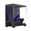 PC korpuss MODECOM Volcano Stellar 5F ATX Midi Tower, rūdīts stikls, 5 iepriekš uzstādīti ventilatori, USB‑C, atbalsta microATX/ATX, maks. GPU 420 mm, CPU dzesētāja augstums 175 mm