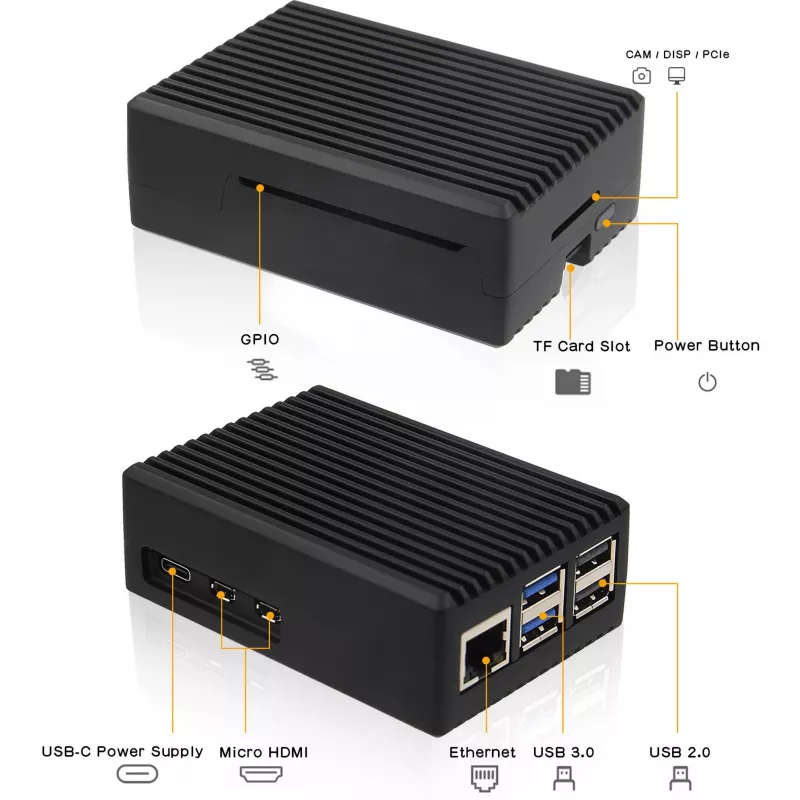 INTER-TECH korpuss Raspberry Pi 5 — ODS-739 kompakts dizains
