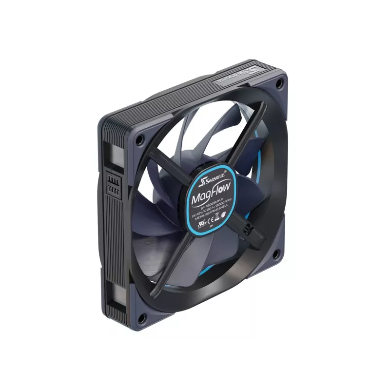 Seasonic MagFlow 1-Fan Kit datora korpusa ventilators 12 cm Melns 1 gab.