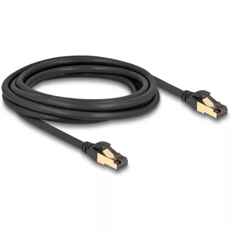 DeLOCK RJ45 tīkla kabelis Cat.6A vīrietis uz vīrieti S/FTP melns 3 m