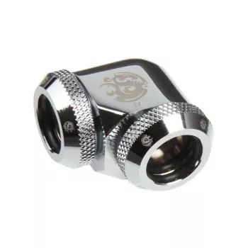 BitsPower Multi-Link adapteris 90° 2x 12mm AD — BP-E90DML, spīdīgi sudrabains