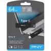PNY Elite-X USB zibatmiņa 64 GB USB Type-C 3.2 Gen 1 (3.1 Gen 1) Melna (P-FDI64GELTXC-GE)