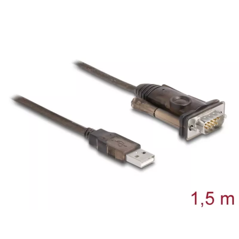 Adapteris USB 2.0 Type-A uz seriālo RS-232 D-Sub 9 pin tēviņu DeLOCK 62646